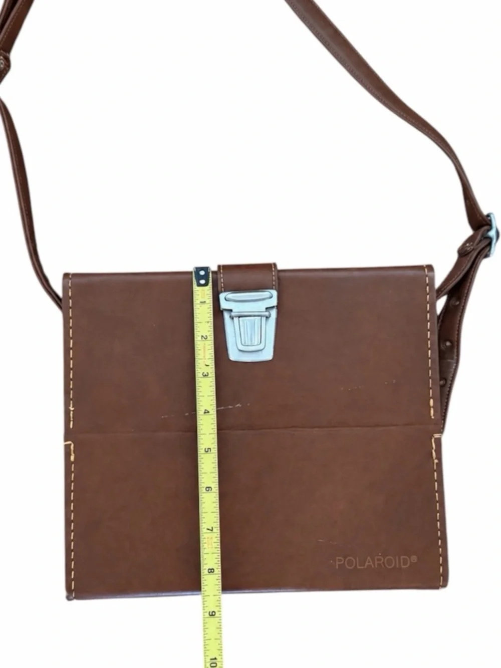 Vintage Polaroid Brown Hard Camera Carrying Case Adjustable Strap Collectible